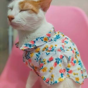 White Floral Pet Polo Shirt Collection