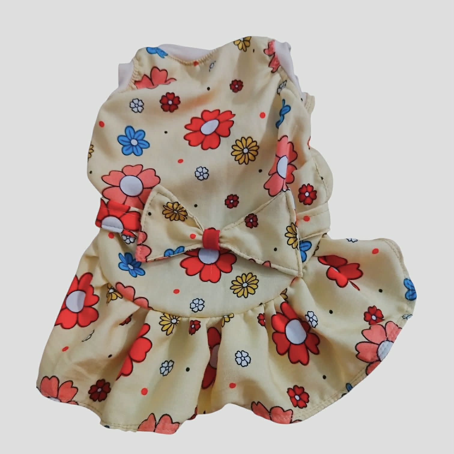 Sundress Yellow Floral Bow Pet Dress - Image 3