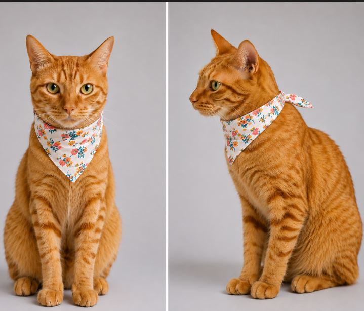 MeinMilo Floral White Pet Bandana