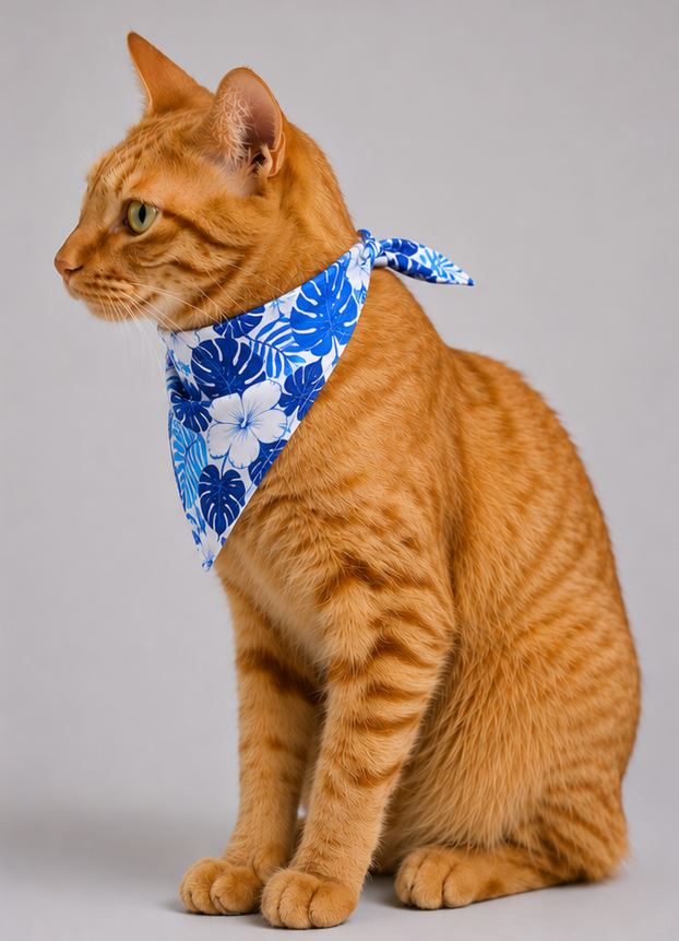 MeinMilo Floral White Pet Bandana - Image 3