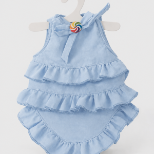 Blue Pink Ruffle Princess Pet Dress